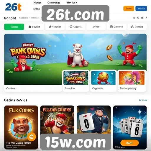 Navegação intuitiva no site de jogos 26t.com